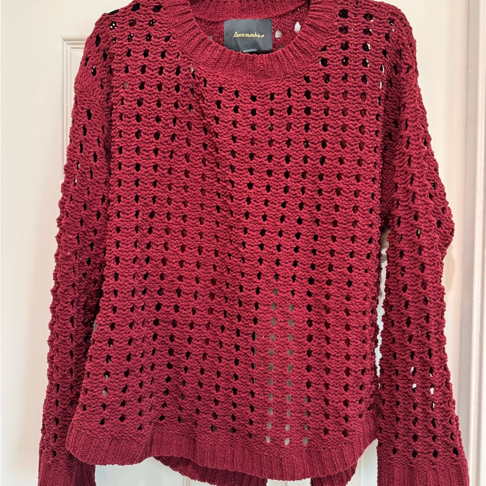 Lovers + Friends Burgundy Knit Sweater